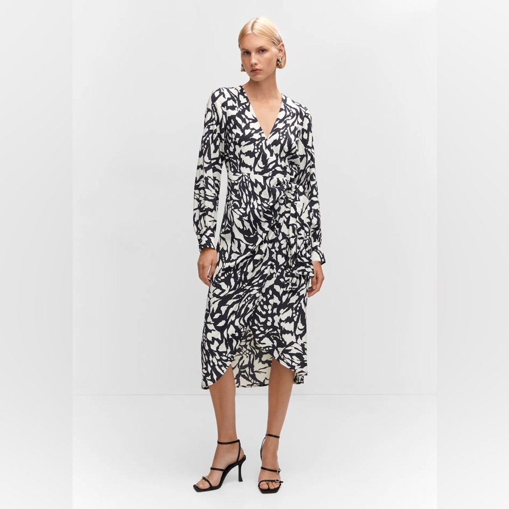 Mango Print wrap dress